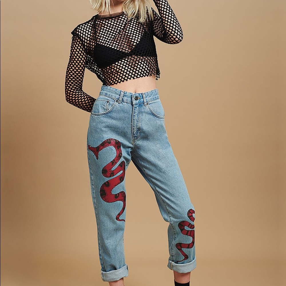 The Ragged Priest Snake Mom Jeans